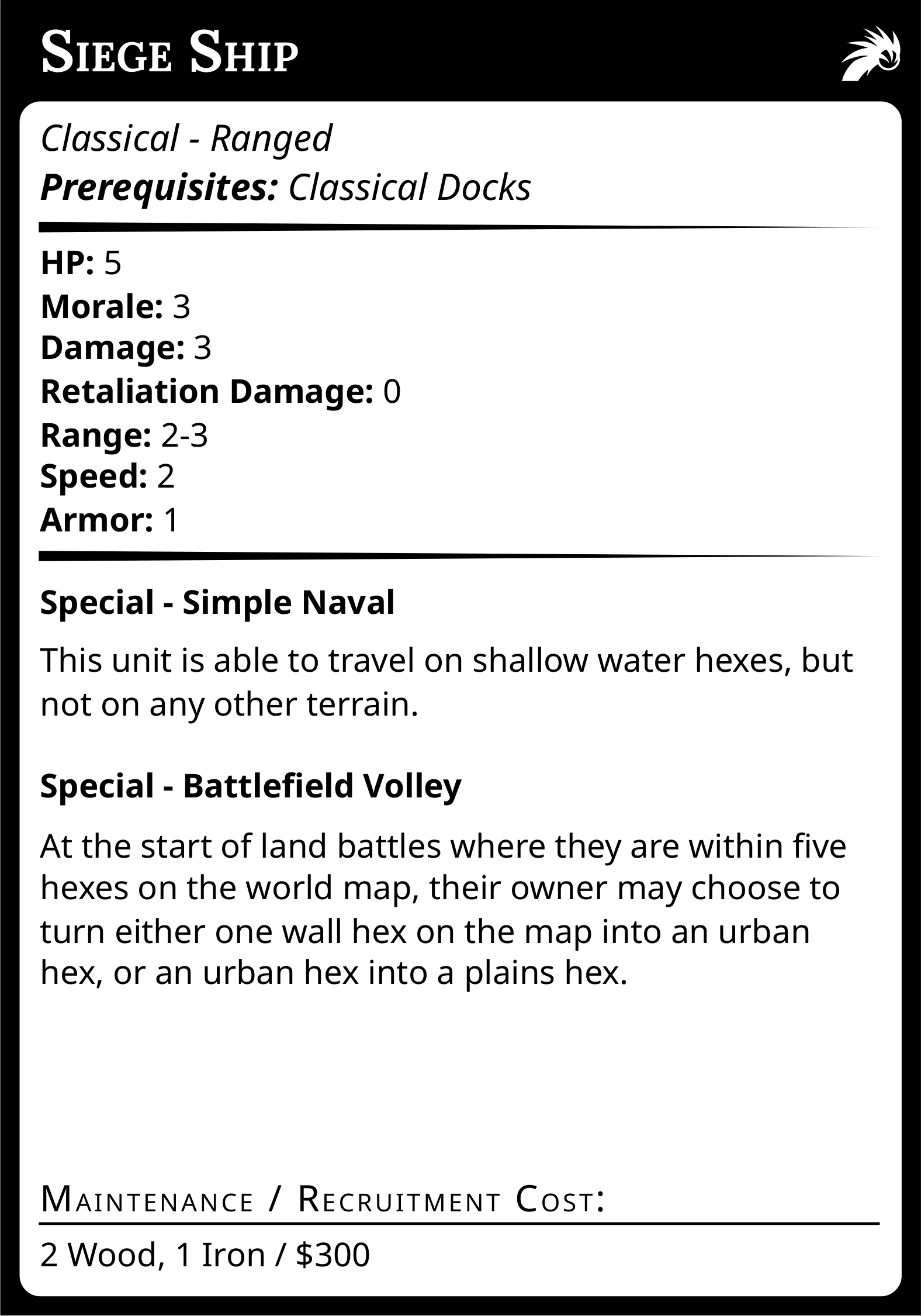 Classical Siege Ship